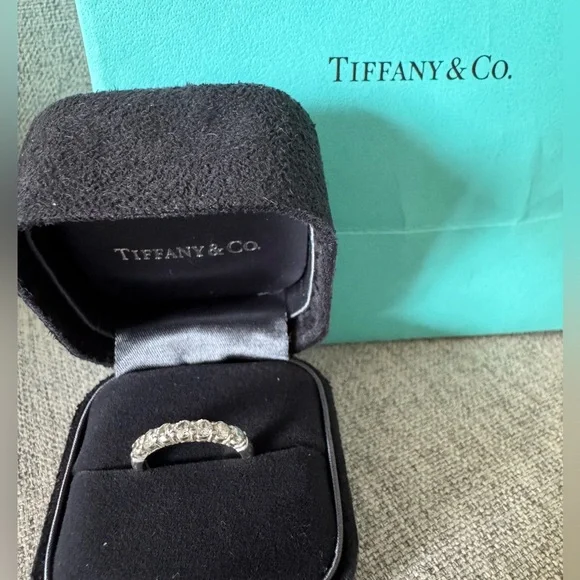 Tiffany & Co Platinum Forever Half-circle Diamond Ring - Picture 2 of 6